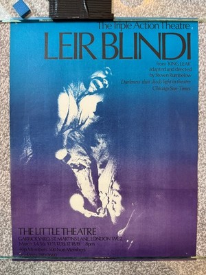 Vintage 1975er ''Leir Blindi'' / King Lear Poster - Little Theatre, London