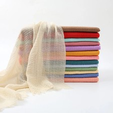 New Summer Cotton Linen Scarf For Women Solid Color Sunscreen Thin Scarves Soft