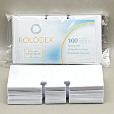 Rolodex Refill Cards 2 1/4 x 4 100ct Twin Slot Fits VIP Open Tray 66998