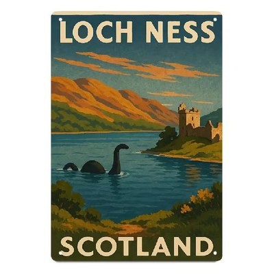 Blechschild Loch Ness Scotland Schottland Retro Nostalgie Metallschild TEL4890