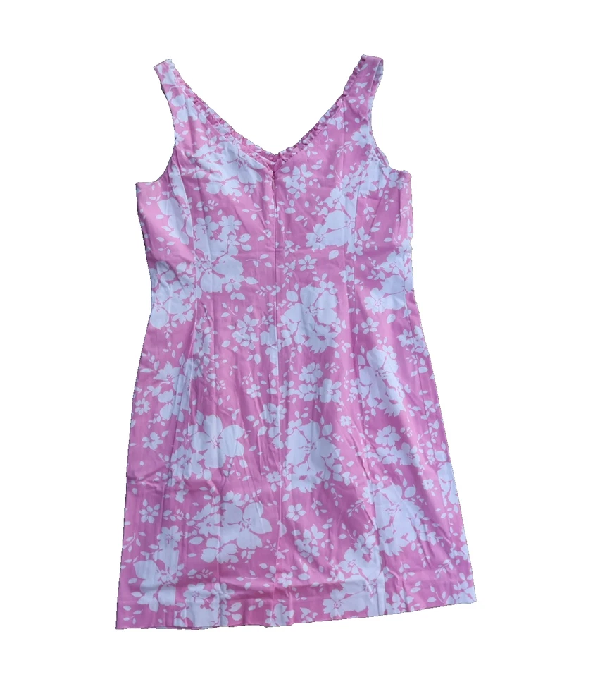 Vestido Jones New York Rosa Floral Ajustado Cambio Cottagecore Botánico Verano Talla 12 Foto 2 de 4