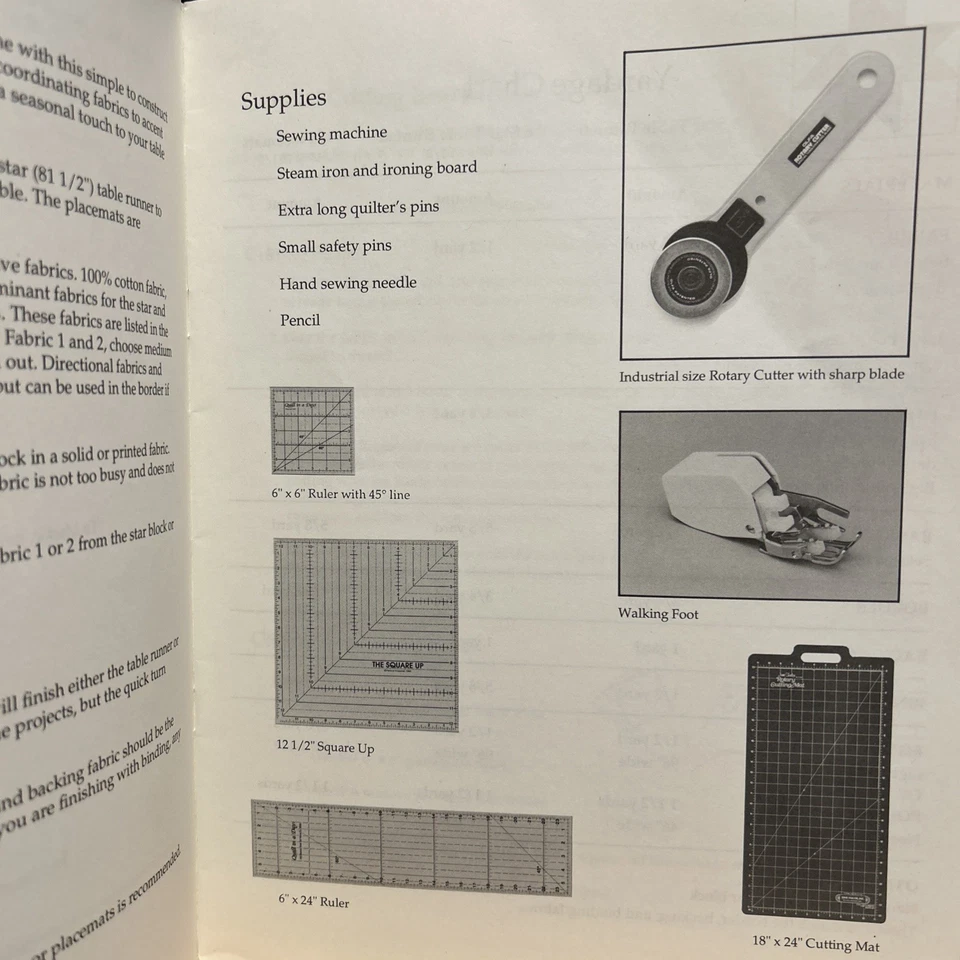 A Star For All Seasons Table Runner AB’s Placemats Quilt Pattern 1992 By Wendy - Image 4 of 4