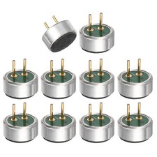 Cylindrical Electret Condenser Mic Inserts with Pins -42dB Pack of 10 Silver