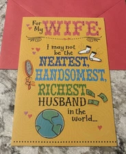 Happy Anniversary For My Wife Cute Funny 5.5”x8” Hallmark Greeting Card
