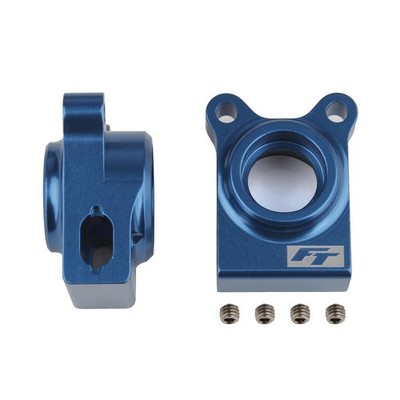 Team Associated RC10B74.1 FT Rear Hubs, blue aluminum / AE92270
