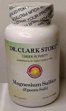 Dr. Dr Clark Store Magnesium Sulfate Epsom Salt 1030 mg 100 Capsules Exp 5/27