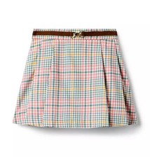 Janie  Jack Plaid Pleated Girls Jet Ivory Skirt Size 3T