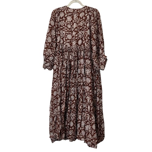 Daughters Of India Kyra Wine Midi Dress Size Small Cotton Floral S - Picture 4 of 6