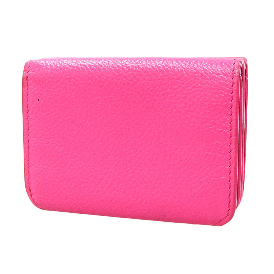 Balenciaga Mini Wallet Three Fold Leather Pink 593813 Used Balenciaga Mini Wallet Three Fold Leather Pink 593813 Used