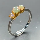 Jewelry gem Natural Opal Ring 925 Sterling Silver Size 6.25 /R473879