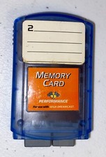 Sega Dreamcast Performance Mega Memory Card Glacier Blue RARE 