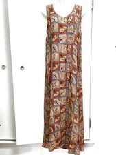 CITRON Dress Size Large Tank Maxi Printed A-Line Soft Multi Colors Length 53