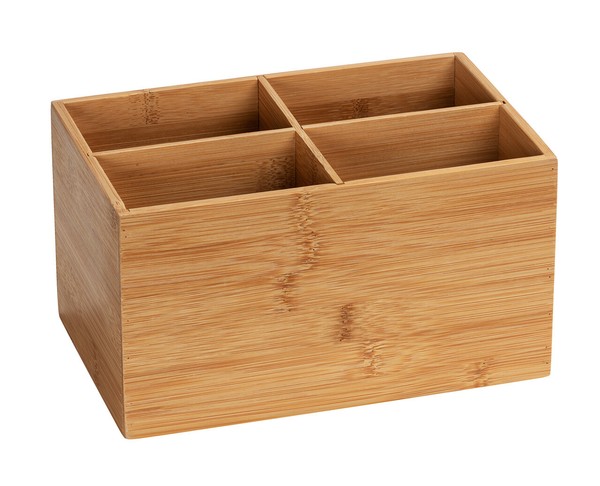Wenko Bambus Box Terra 4 FäCher Aufbewahrung Bad Wc KüChen Organizer Ordnung-image