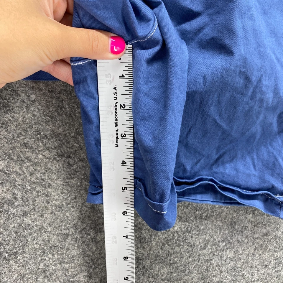 Pantalones Cortos Gloria Vanderbilt Mujer 4 Azul Tiro Medio Frontal Plano Algodón Bolsillos Chinos Foto 3 de 4