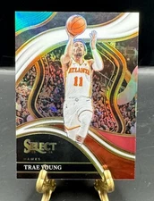 2023-24 Panini Select Trae Young Courtside Teal White Prizm SP 49/49