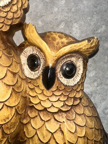 Set da appendere a parete vintage Homco Owl Family 2 pezzi 1976 made in USA - Foto 5 di 12