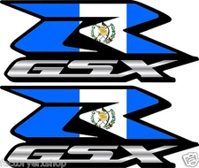 2 Guatemala Flag GSXR 750 Decals Stickers 600 1000 hayabusa 1300 USA Guatemalan