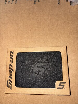Snap On Tools Money Clip Bi-Fold Wallet Wrench Logo Black Leather Men s
