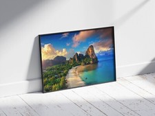 AERIAL DRONE VIEW THAILAND RAILAY BEACH POSTER BEAUTY ART SIZE A3 A4 A2 A1