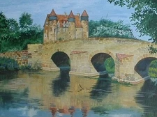 1.5x2 DOLLHOUSE MINIATURE PRINT OF PAINTING RYTA 1:12 SCALE Castle art landscape