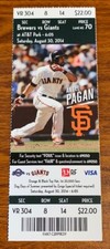 Brewers vs Giants Game 70 8/30/2014 Angel Pagan on Ticket Free Shipping