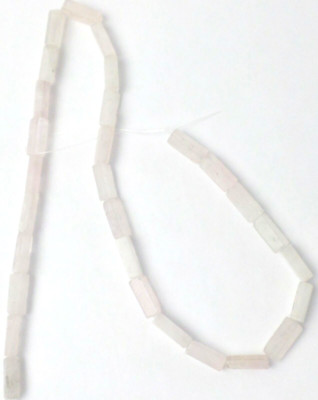 2 -14'' Strands 58 White Quartz Gem Stone Square Rectangle Tube Beads 13x4mm