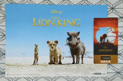 Disney Der König der Löwen ODEON A3 Poster + CINEWORLD Collector's Ticket, Film 2019