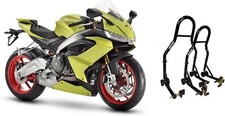 Coppia 2 cavalletti moto alzamoto alza ruota gomma sollevare Aprilia rs 660