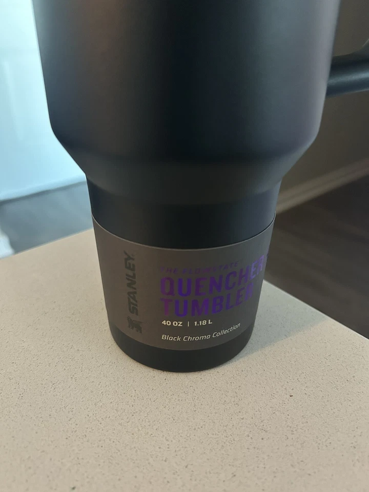 Vaso STANLEY Negro Cromo 40 OZ Cromo Azul Púrpura Rosa! EN MANO! IRIDISCENTE! Foto 3 de 4