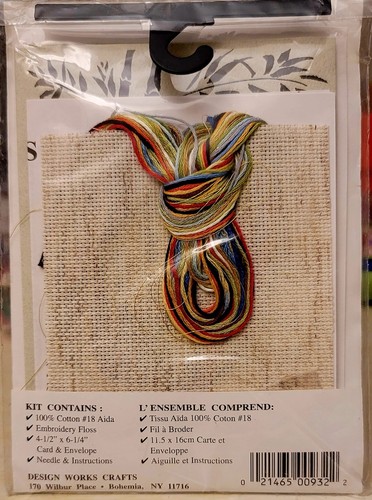 Vintage Greeting Card Stitch Kit Counted Cross Stitch NOS 4”x6” Sealed - Picture 2 of 3