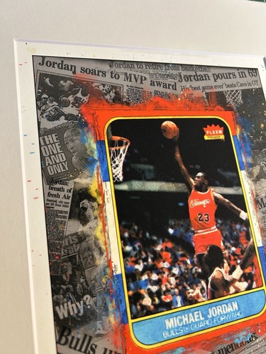 Michael Jordan 1986 Fleer Rookie (RC) Card Art Print, Poster Newspaper Clippings