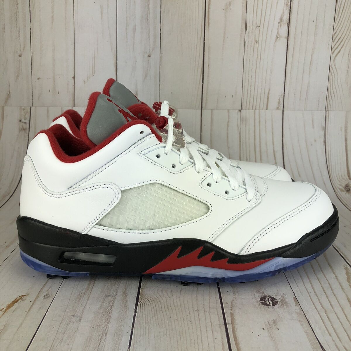 Nike Air Jordan 5 Retro Low Fire Red 2020 Golf Shoes White Nike Air Jordan 5 Retro Low Fire Red 2020 Golf Shoes White