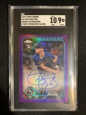 2024 Topps Chrome Ryder Ryan Purple Refactor Auto 164/250 RC Seattle Mariners