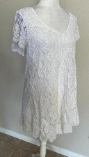 SHOW ME YOUR MUMU Sm white Kylie lace s/s v-neck stretchy lined mini dress
