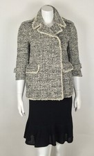 Gryphon Women’s Tweed Jacket Small Pockets Wool Blend 3/4 Sleeve