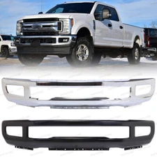 Front Bumper For Ford F250 F350 2017-2019 Super Duty W/ Fog Lamps Holes