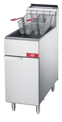 40 lb Liquid Propane Commercial Fryer 4 Burners 120,000 BTU, Stainless Steel