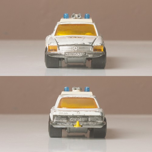 2x Matchbox Speed Kings, Police, Bandolero, 350 SLC Mercedes, '72 '74, Playworn - Bild 14 von 23