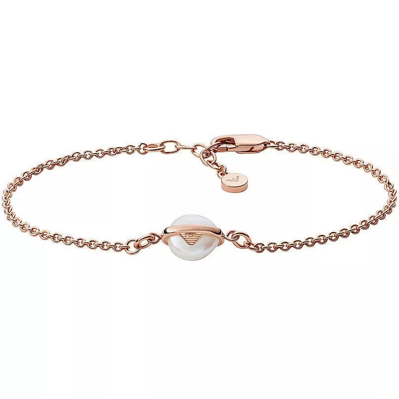 Emporio Armani EG3434221 Essential Rose Gold Tone Pearl Bracelet -  thbaker.co.uk