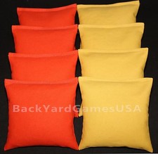 ALL WEATHER CORNHOLE BEAN BAGS Orange  Gold Resin Filled WATERPROOF