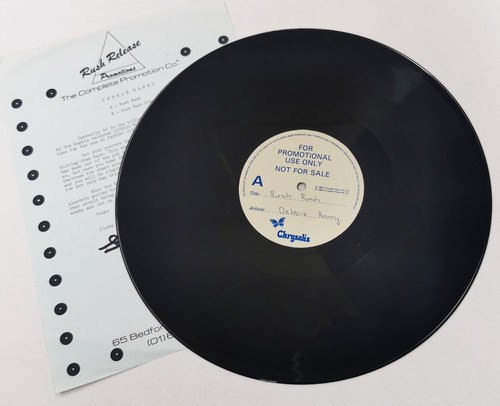 BLONDIE Debbie Harry 12" Rush Rush PROMO ONLY UK VINYL Test Pressing + PRESS REL - Picture 8 of 10