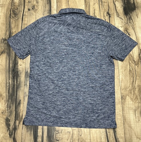 Under Armour Elevated Heatgear Loose Heathered Blue Short sleeve Golf Polo . - Picture 6 of 9