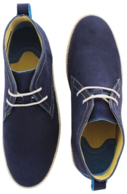 NEW ROBERT GRAHAM Suede Leather Kamiko Navy Blue Chukka  display picture 2