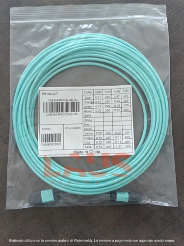 Cavo in fibra ottica MPO/UPC to MPO/UPC lunghezza 7 metri CAB-M4-MPO/Q-8B-7M