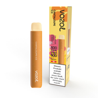 Vozol Star 600 E-Zigarette 20mg 600 Züge 500mAh NicSalt Cantaloupe Ice Vape