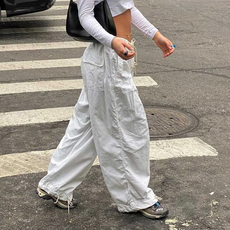 White 2025 cargo sweatpants