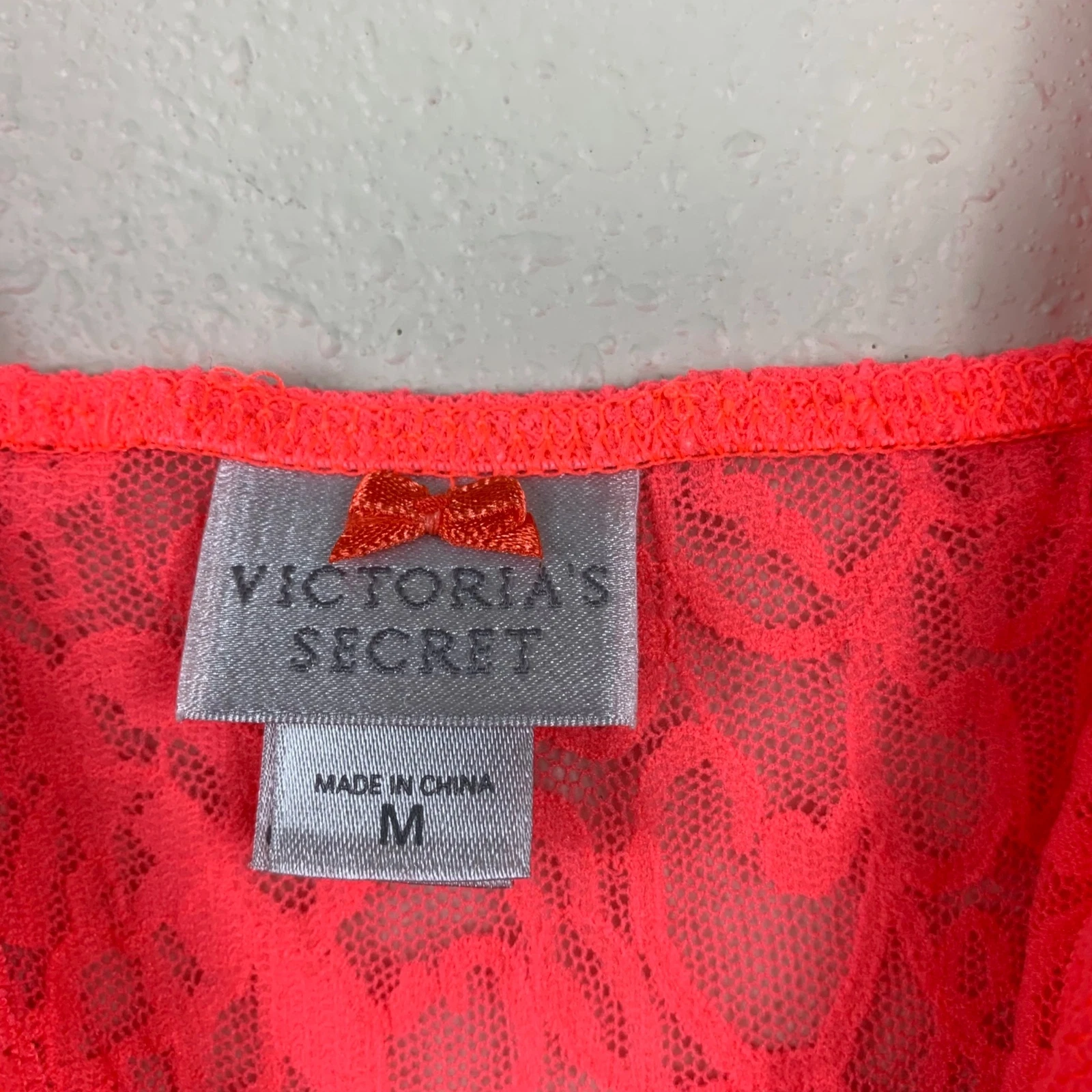 UNDERCOVER Vestito babydoll vintage anni 90 Y2K Victoria’s Secret pizzo corallo slip sexy taglia medi