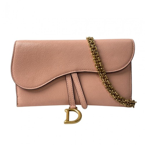 Dior Women's Pink Leather Shoulder Bag Crossbody Chain From Japan
