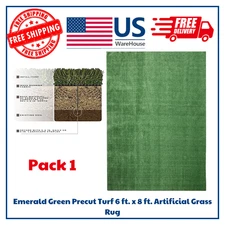 6'x8' Green Artificial Grass Rug - Durable & Versatile Turf Mat