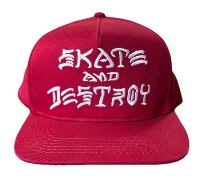 Thrasher Hat Skate And Destroy Snapback Red Baseball Cap